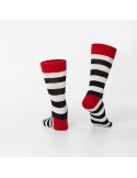 Cream and black striped men\'s socks SM21 - Online store - Boutique